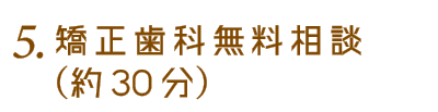 4.矯正歯科無料相談(約30分)